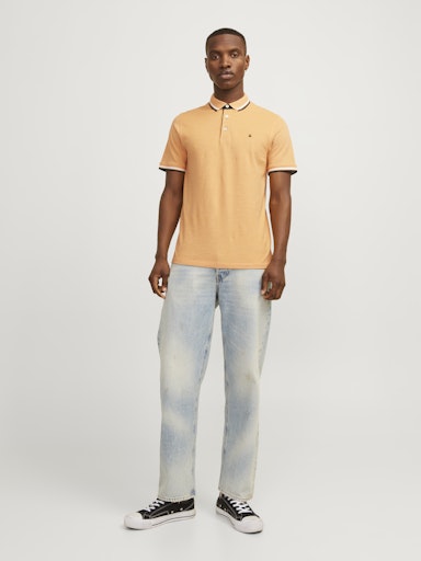 Jack Jones Erkek Pamuklu Turuncu  Polo Yaka Tişört 12136668