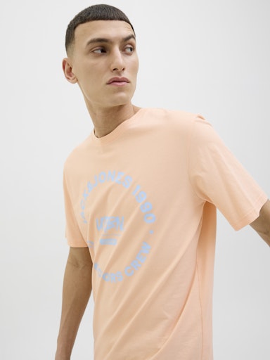 JACK JONES Erkek Pembe Kısa Kollu Tişört 12269280