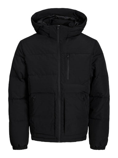 Jack Jones Erkek  Puffer Sıcak ve Rüzgar Geçirmez Tasarım Siyah Mont 12258416S