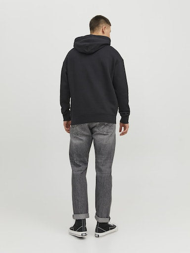 Jack Jones Erkek  Regular Fit Kanguru Cepli Yumuşak Dokulu Siyah Kapüşonlu Sweatshirt 12233972S