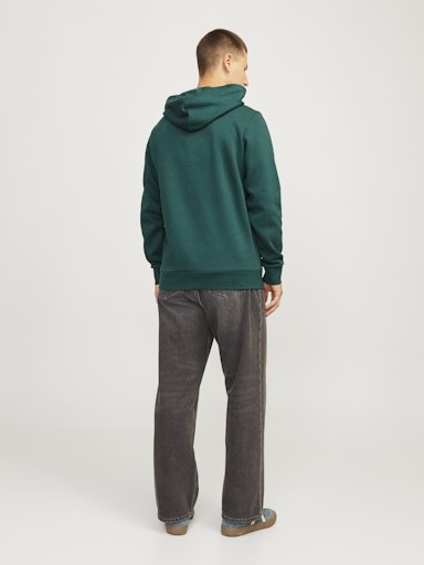 Jack Jones Erkek  Regular Fit Kanguru Cepli Yumuşak Dokulu Yeşil Kapüşonlu Sweatshirt  12216335Y