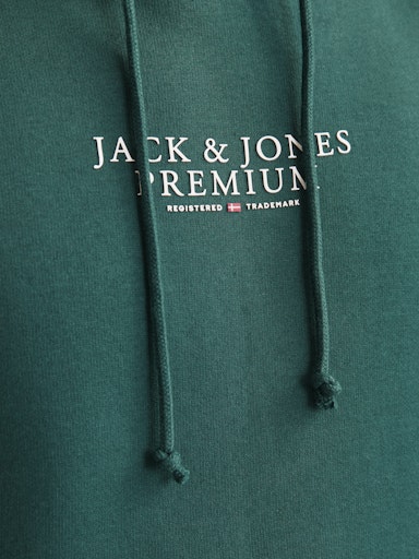 Jack Jones Erkek  Regular Fit Kanguru Cepli Yumuşak Dokulu Yeşil Kapüşonlu Sweatshirt  12216335Y