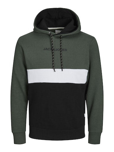 Jack Jones Erkek  Regular Fit  Yumuşak Dokulu Haki Kapüşonlu Sweatshirt 12233959H