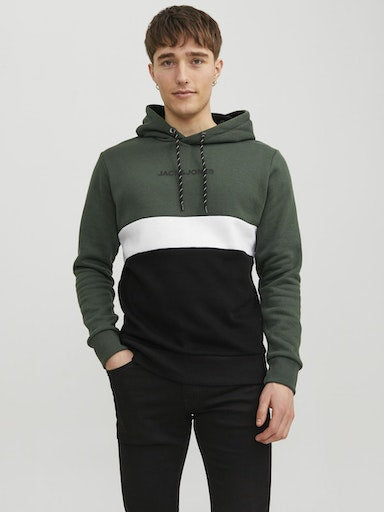 Jack Jones Erkek  Regular Fit  Yumuşak Dokulu Haki Kapüşonlu Sweatshirt 12233959H