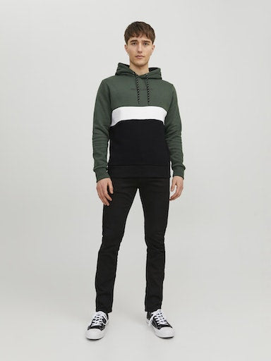 Jack Jones Erkek  Regular Fit  Yumuşak Dokulu Haki Kapüşonlu Sweatshirt 12233959H