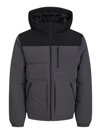 Jack Jones Erkek Rüzgar Geçirmez Asphalt Gri Puffer Mont 12258416G