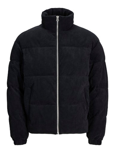 Jack Jones Erkek Rüzgar Geçirmez  Siyah Kadife Puffer Mont 12260464S