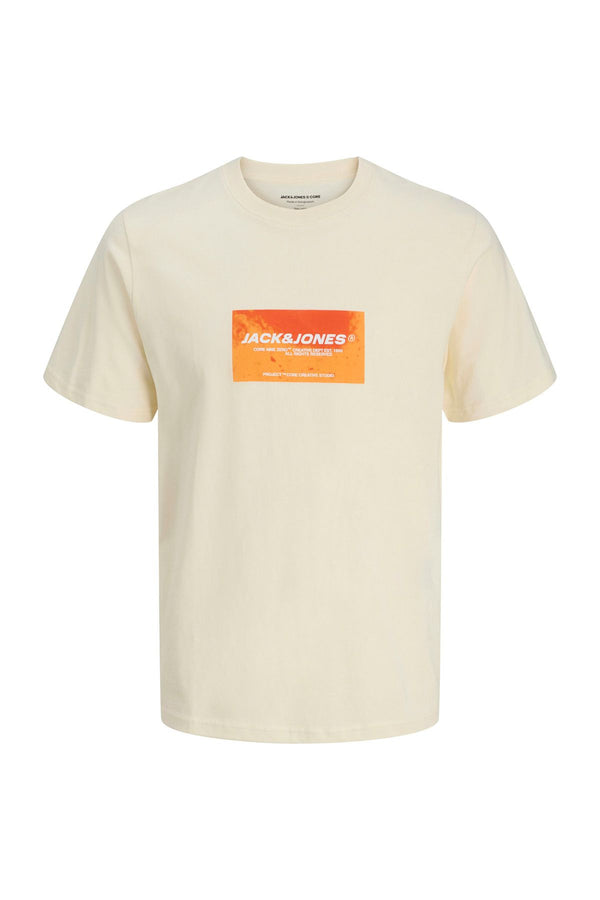 JACK JONES Erkek Sarı Ön Baskılı Kısa Kollu Tişört 12276411