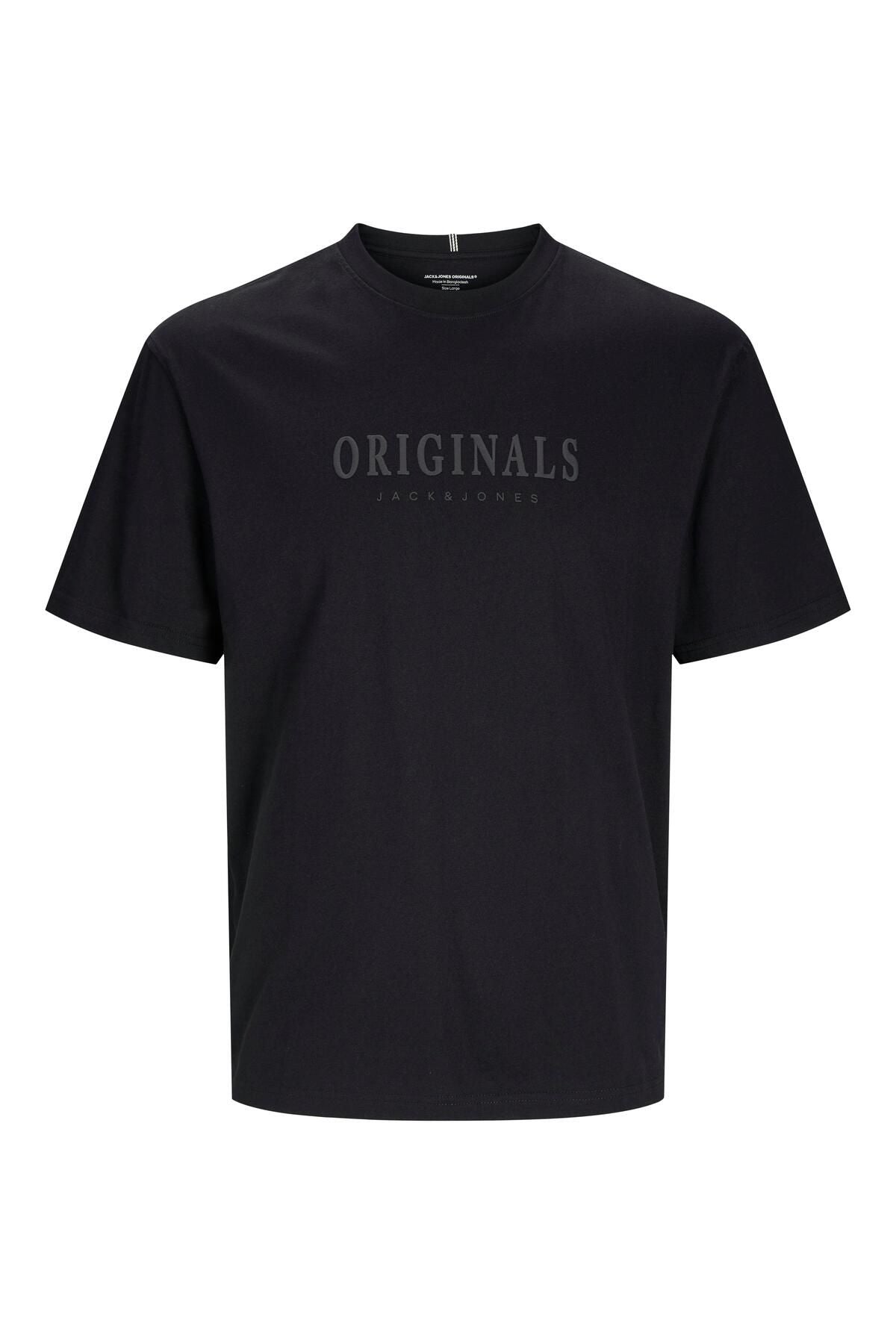 JACK JONES Erkek SİYAH Crew Neck Tişört 12262494