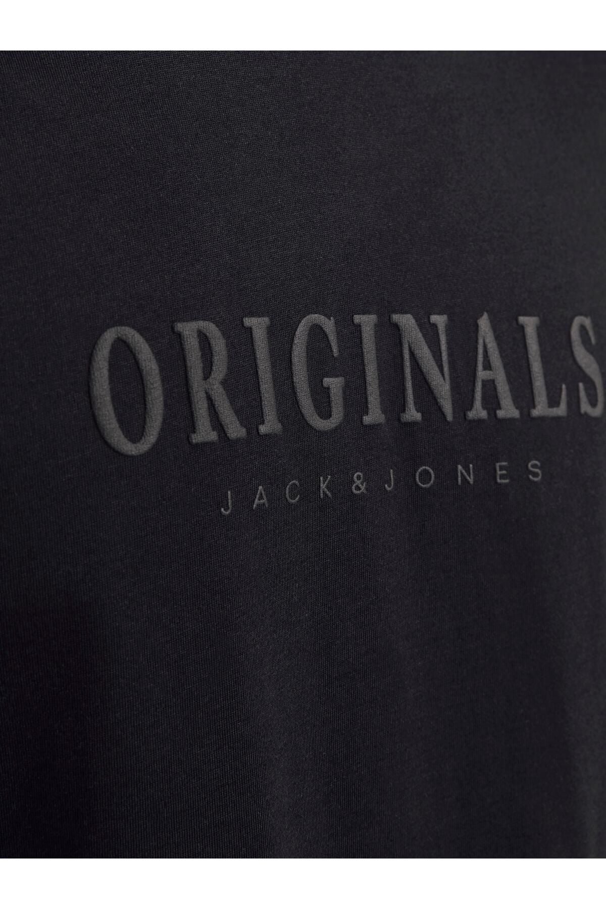 JACK JONES Erkek SİYAH Crew Neck Tişört 12262494