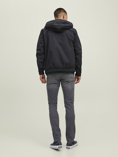 JACK JONES Erkek Siyah Kapüşonlu Mont 12200208