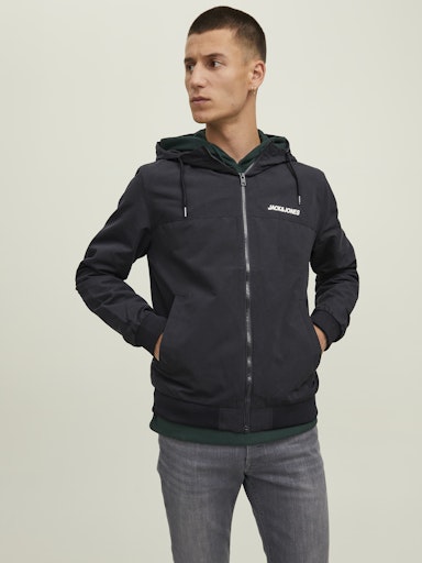 JACK JONES Erkek Siyah Kapüşonlu Mont 12200208