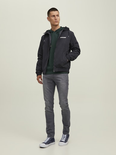 JACK JONES Erkek Siyah Kapüşonlu Mont 12200208