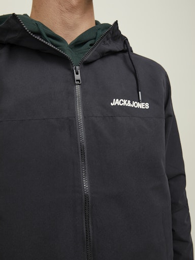JACK JONES Erkek Siyah Kapüşonlu Mont 12200208