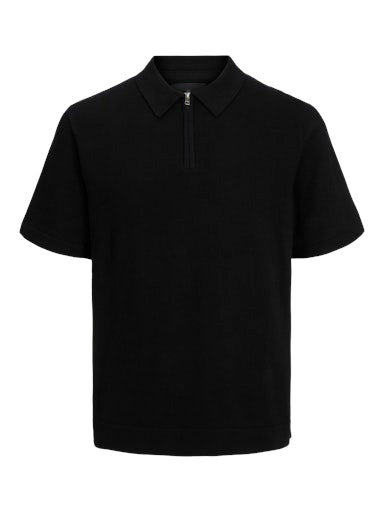 JACK JONES Erkek SİYAH Kısa Kollu Polo Tişört 12271401