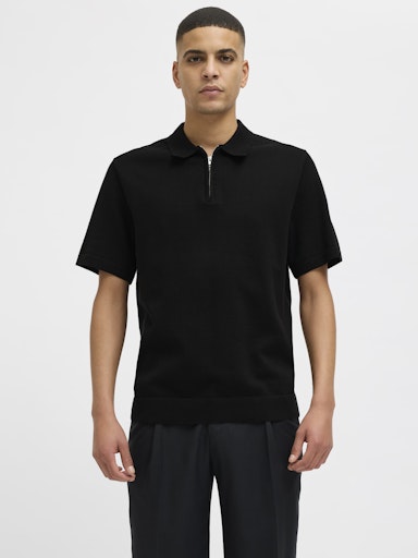 JACK JONES Erkek SİYAH Kısa Kollu Polo Tişört 12271401