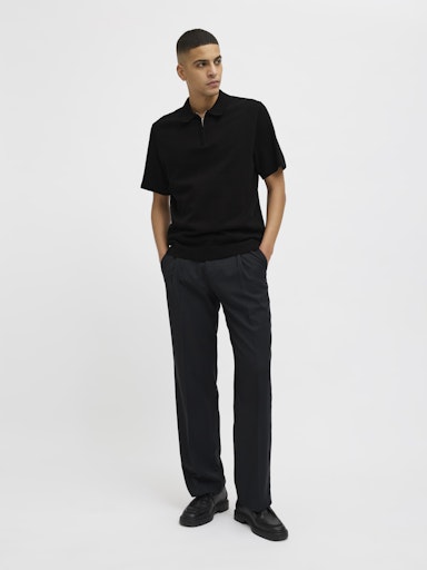 JACK JONES Erkek SİYAH Kısa Kollu Polo Tişört 12271401