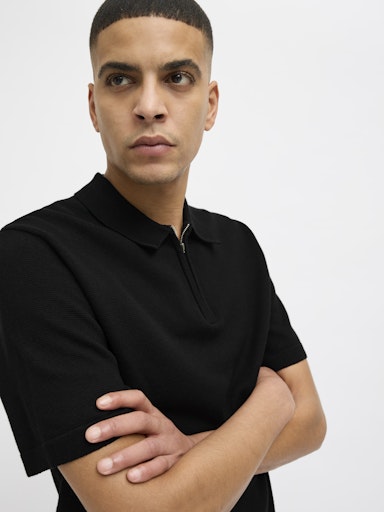 JACK JONES Erkek SİYAH Kısa Kollu Polo Tişört 12271401