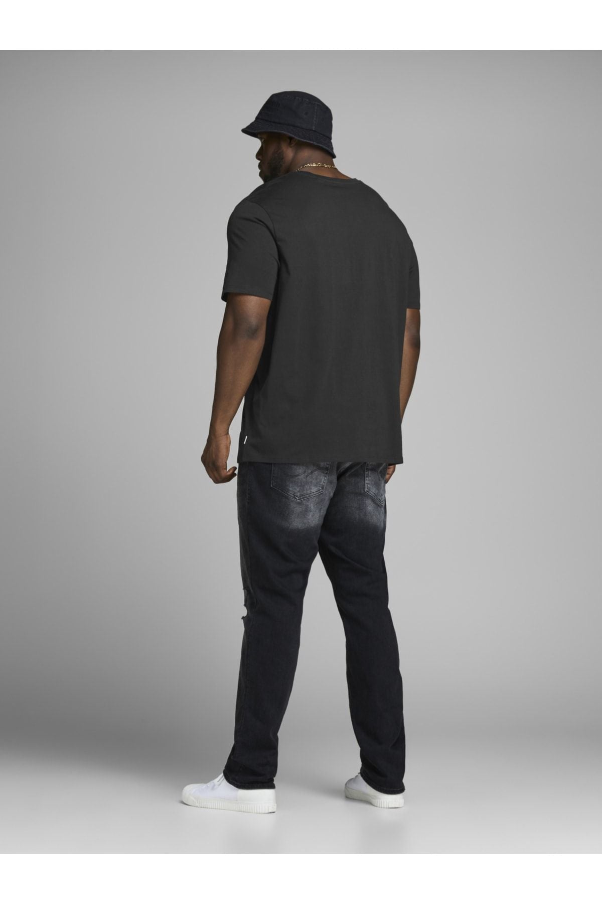JACK JONES Erkek SİYAH Pamuklu Tişört 12158482