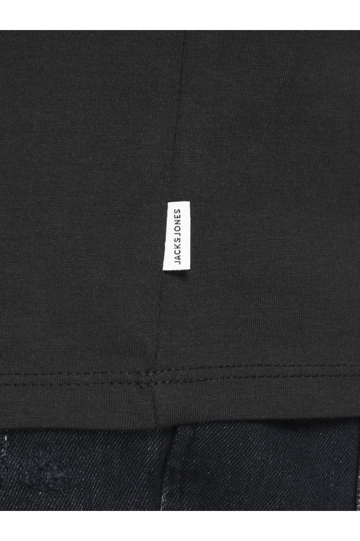 JACK JONES Erkek SİYAH Pamuklu Tişört 12158482