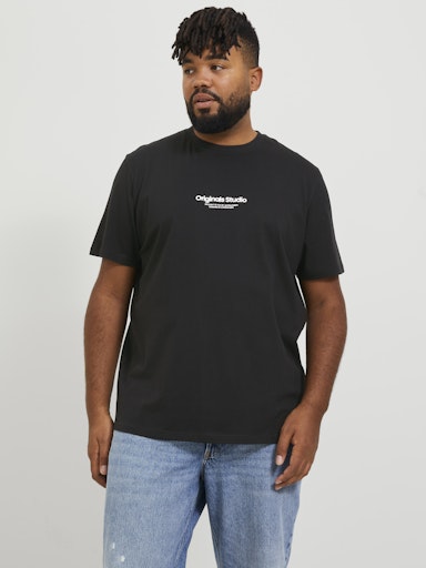 JACK JONES Erkek Siyah Pamuklu Tişört 12248177