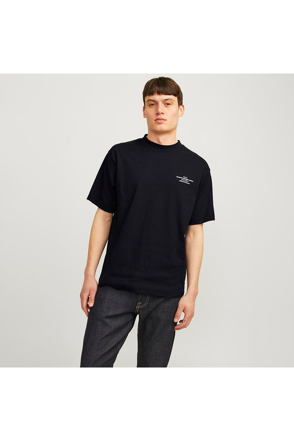 JACK JONES Erkek Siyah Pamuklu Tişört 12259357