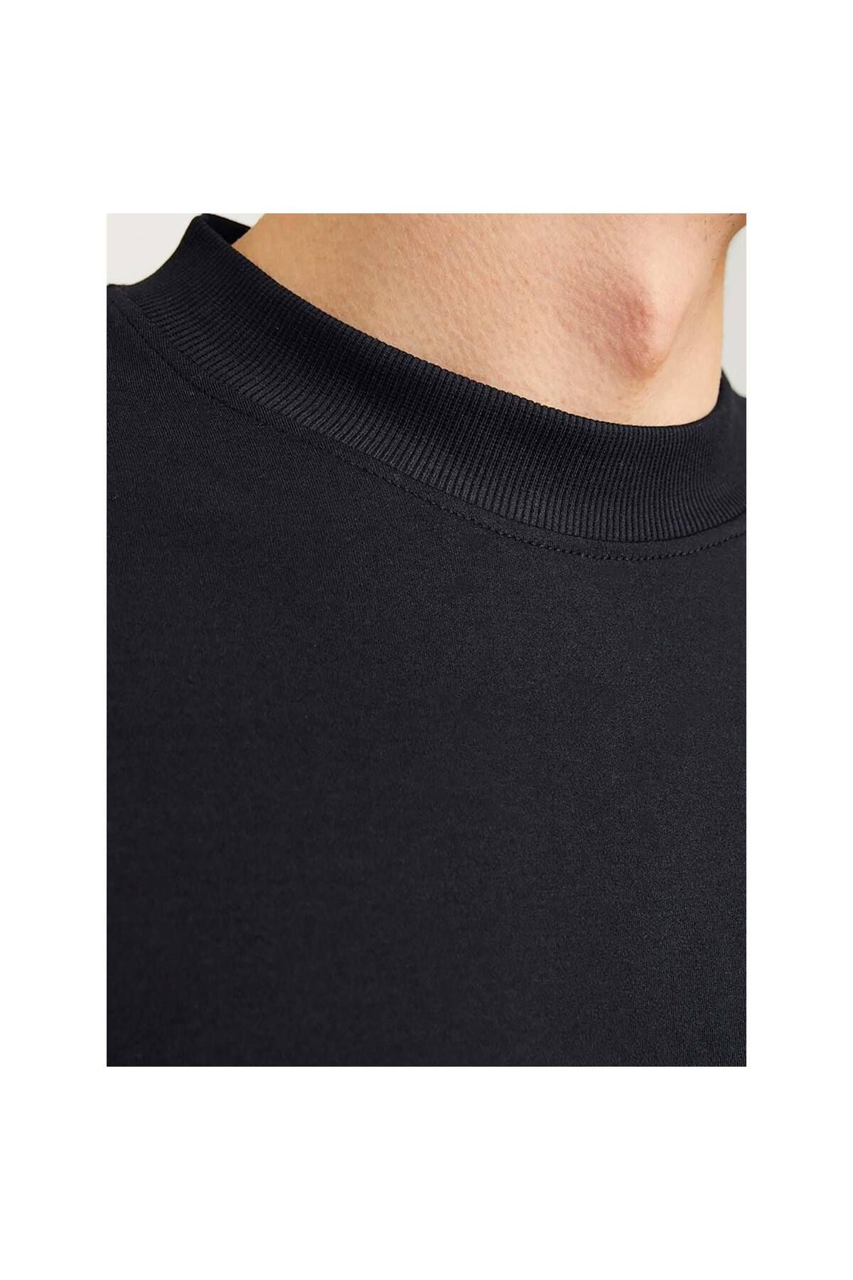 JACK JONES Erkek Siyah Pamuklu Tişört 12259357