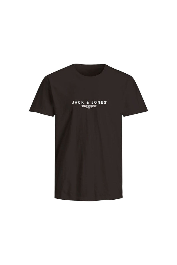 JACK JONES Erkek Siyah Pamuklu Tişört 12276646
