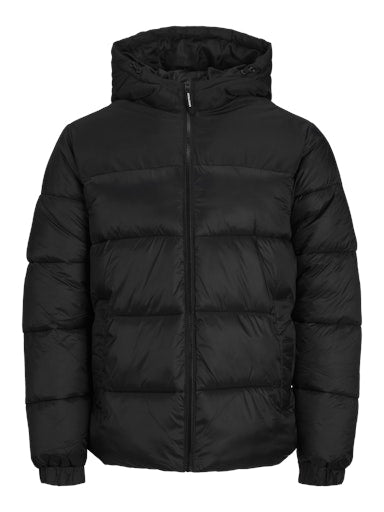 Jack Jones Erkek Siyah Rüzgar Geçirmez Puffer Mont 12235859S