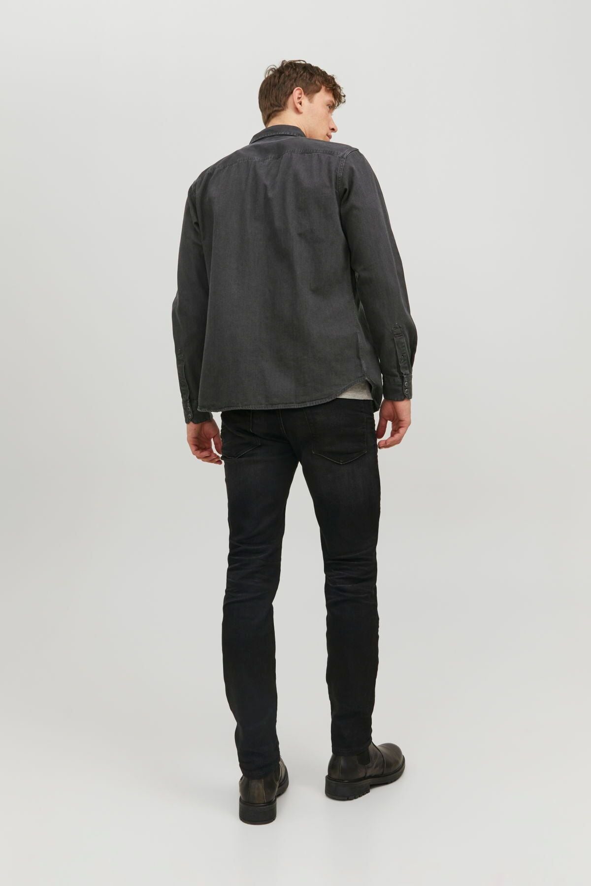 JACK JONES Erkek SİYAH Uzun Kollu Gömlek 12138115