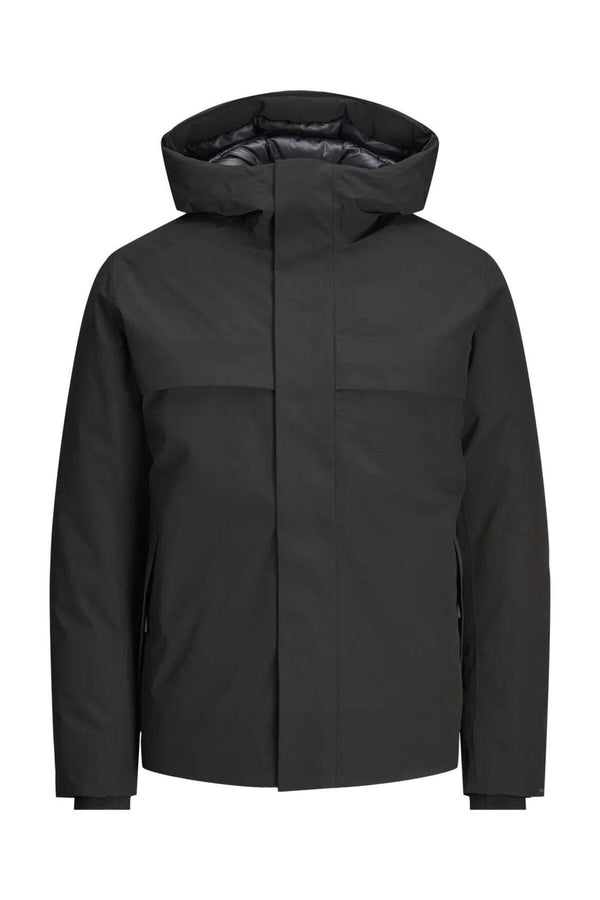 Jack Jones Erkek  Su Geçirmez Softshell Kapüşonlu Siyah  Mont 12259457S