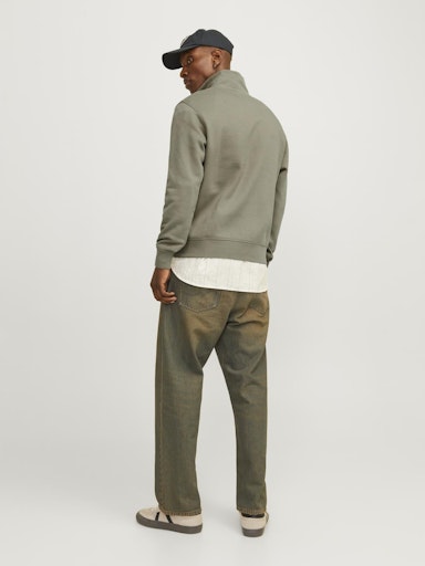 Jack Jones Erkek Yeşil Jorvesterbro Fermuarlı Sweat 12241777