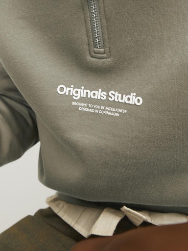 Jack Jones Erkek Yeşil Jorvesterbro Fermuarlı Sweat 12241777