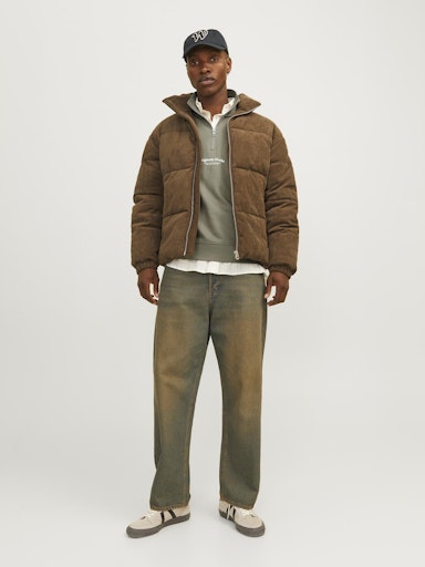 Jack Jones Erkek Yeşil Jorvesterbro Fermuarlı Sweat 12241777