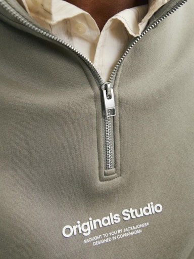 Jack Jones Erkek Yeşil Jorvesterbro Fermuarlı Sweat 12241777