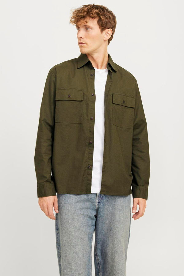 JACK JONES Erkek Yeşil Oversized Oxford Gömlek 12268952