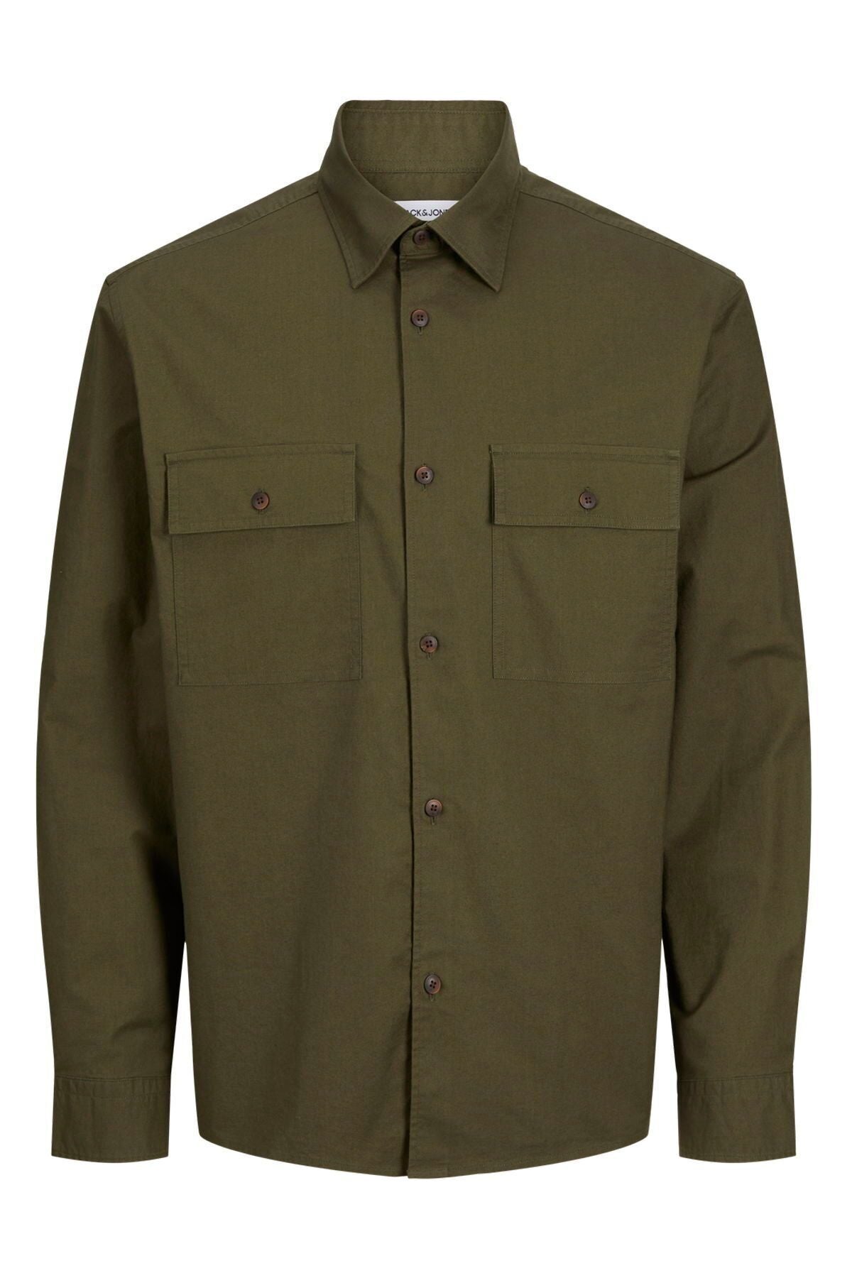 JACK JONES Erkek Yeşil Oversized Oxford Gömlek 12268952