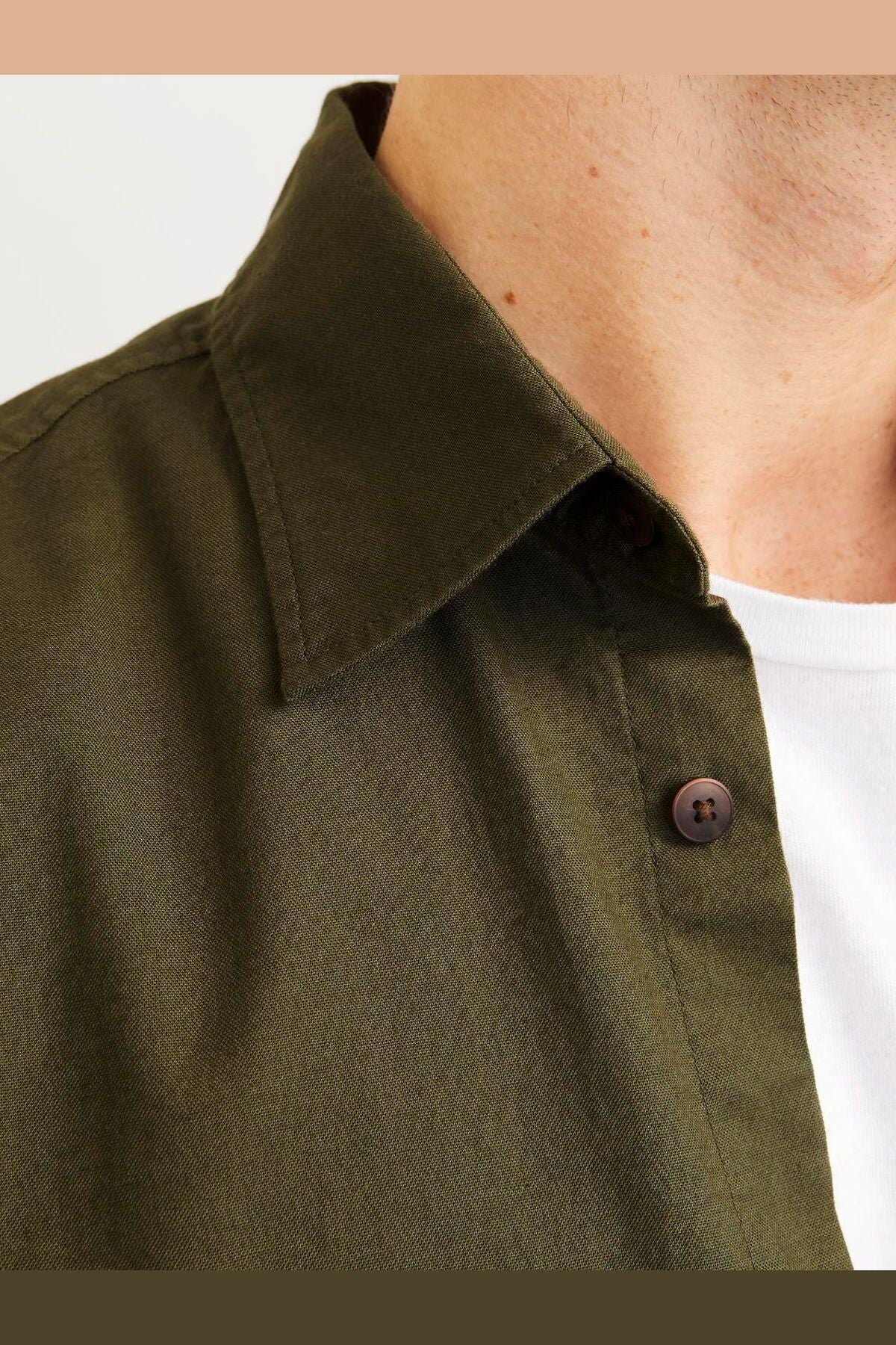 JACK JONES Erkek Yeşil Oversized Oxford Gömlek 12268952