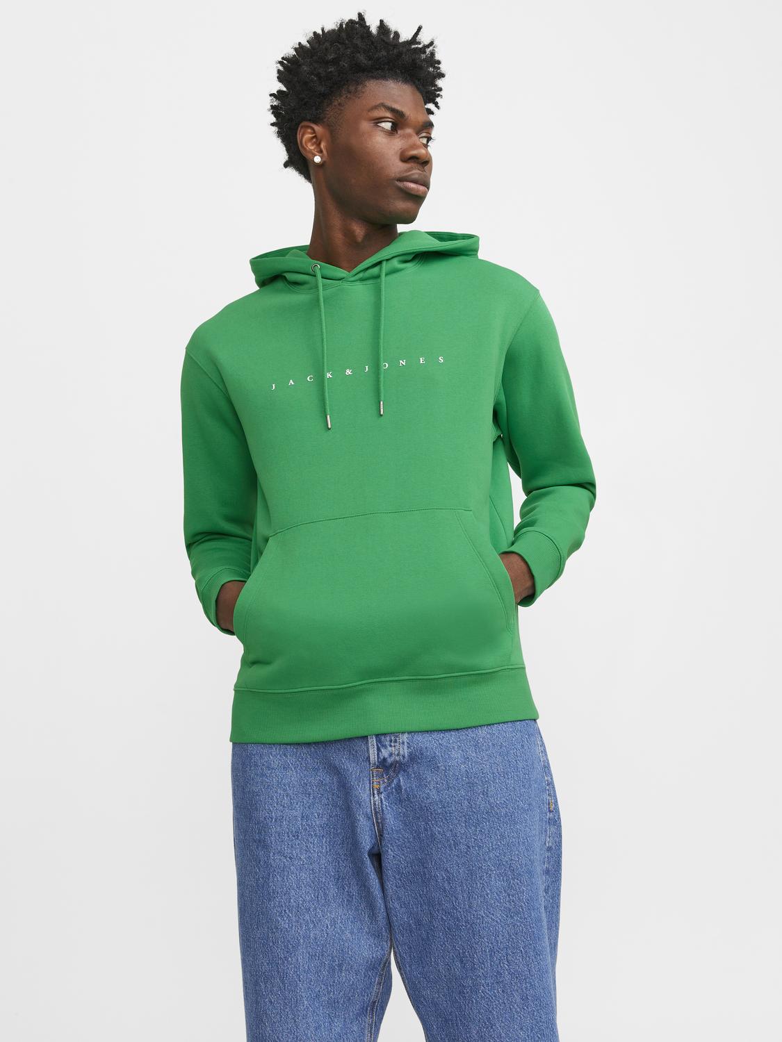 Jack Jones Kabartmalı Yeşil  Kapüsonlu Sweatshirt Hood Noos 12233972