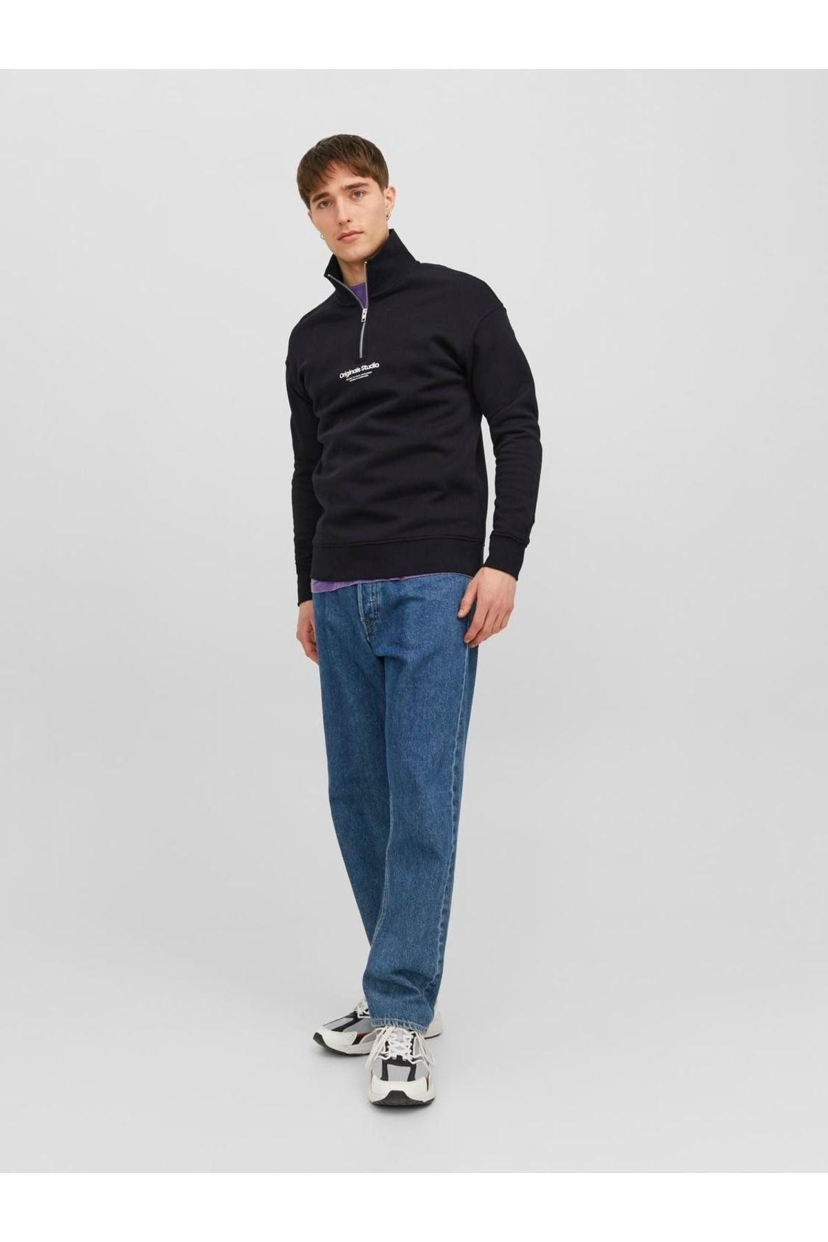 Jack & Jones JORVESTERBRO Erkek Siyah Sweatshirt 12241777