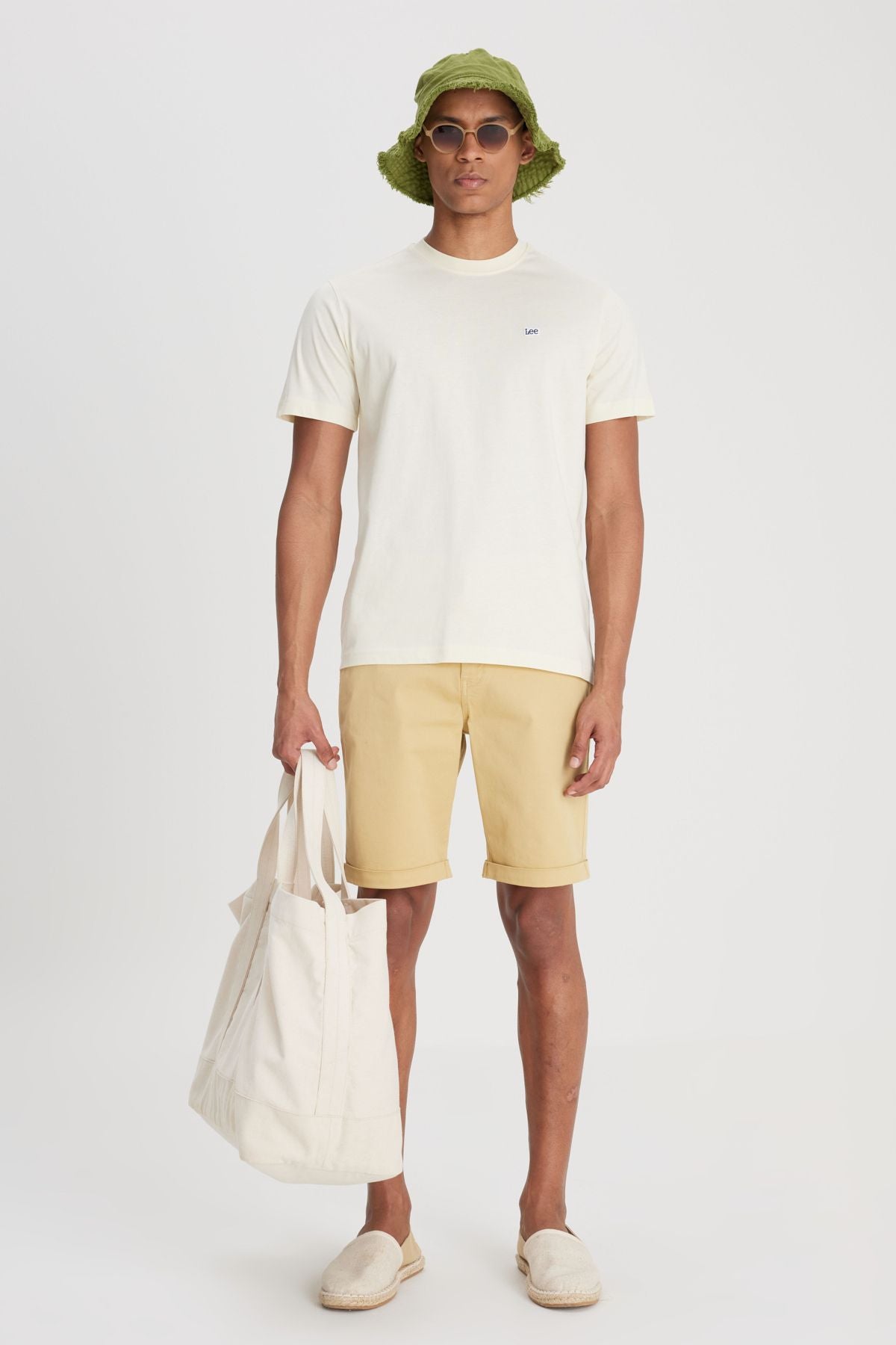 Lee Erkek Lightweight Small Logo  Beyaz Bisiklet Yaka Tişört  L60UFQ102