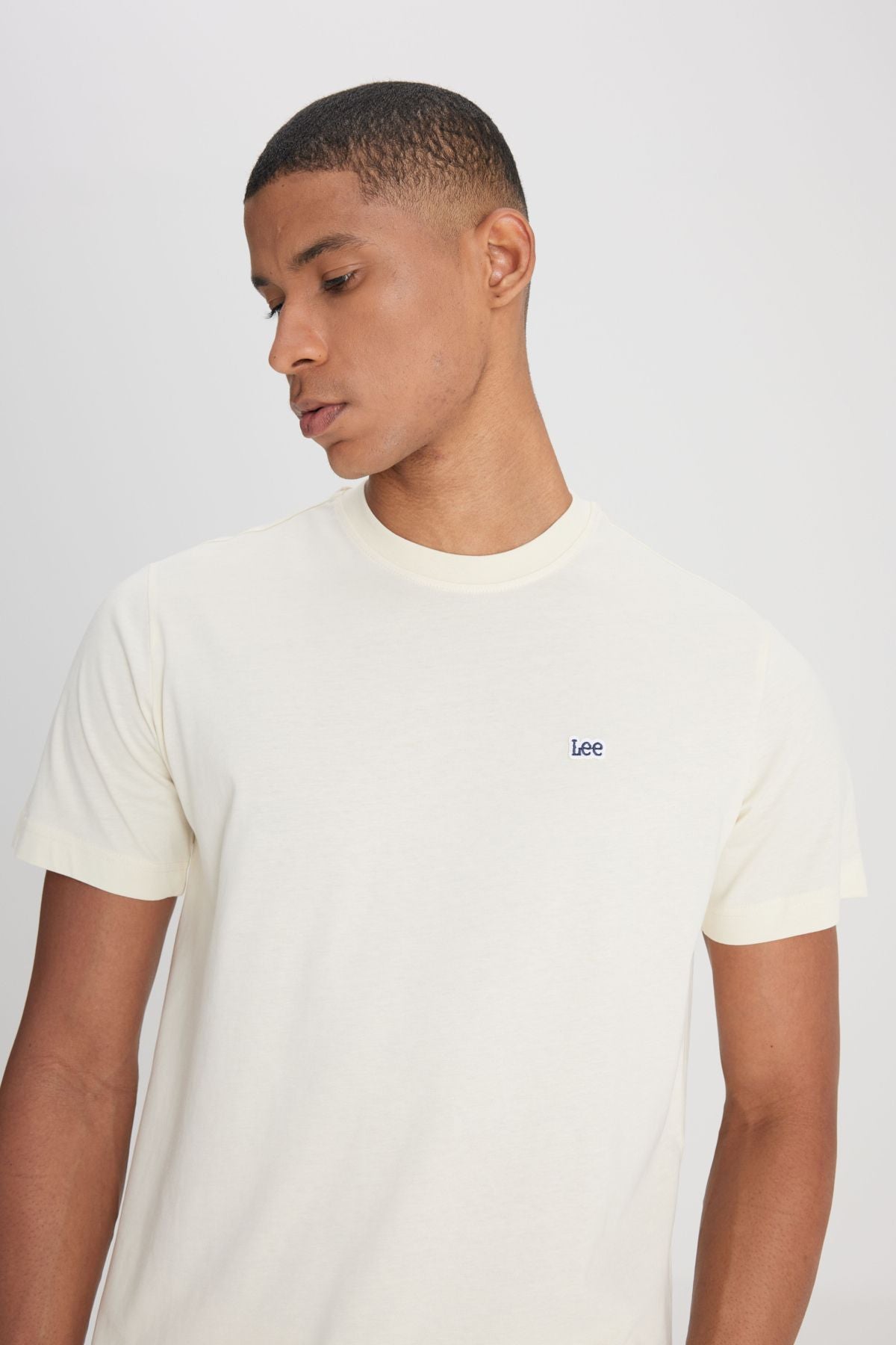 Lee Erkek Lightweight Small Logo  Beyaz Bisiklet Yaka Tişört  L60UFQ102