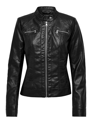 Only Kadın Onlbandit Faux Leather Biker Siyah Deri Ceket 15081400S