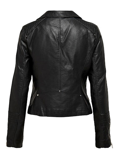 Only Kadın Onlgemma Faux Leather Biker Siyah Deri Ceket 15153079S