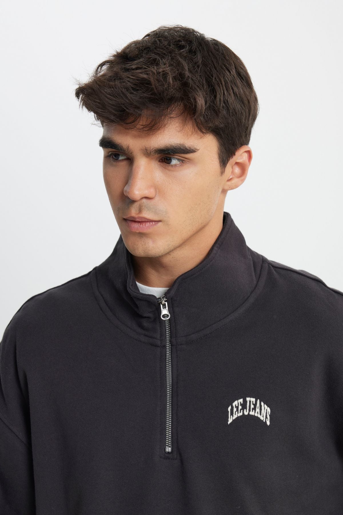 Riders by Lee   Erkek Regular Fit Normal Kesim Dik Yaka Asfalt Siyahı Sweatshirt  LL99RFONS