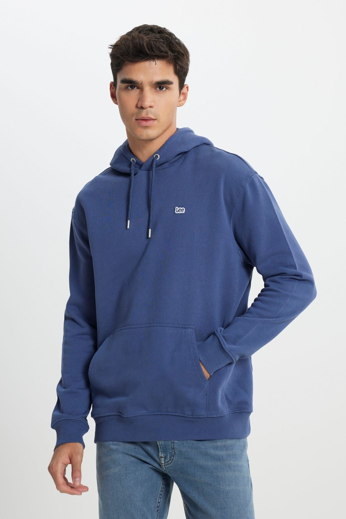 Riders by Lee Regular Fit Normal Kesim %100 Pamuk Şardonlu Kapüşonlu Mavi Sweatshirt L80YRY54M