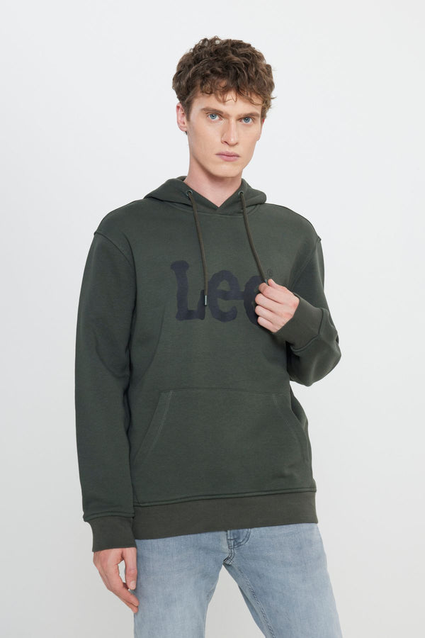 Riders by Lee  Regular Fit Normal Kesim Kapüşonlu Erkek Haki Big Logo Sweatshirt L212021Y