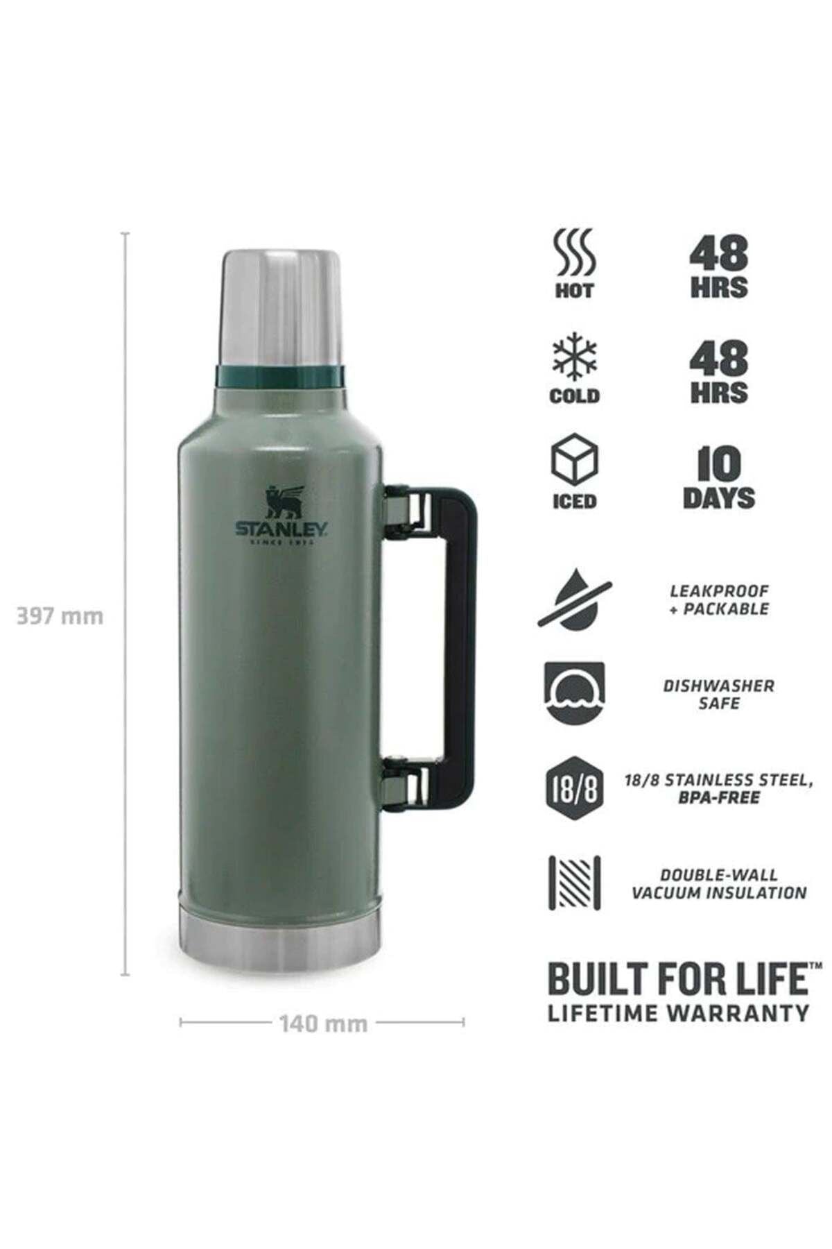Stanley 2.5qt Classic Vac Btl H. Green  Termos