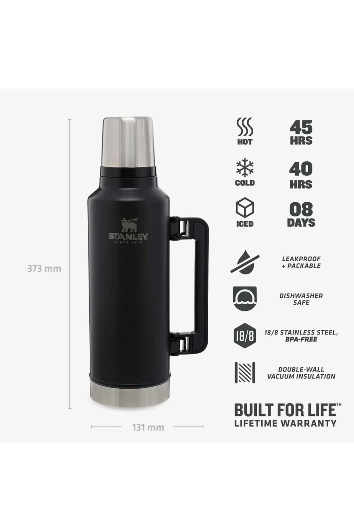 Stanley Efsane Klasik Seri-1.9 Litre Klasik Şişe, Vakumlu Çelik Termos
