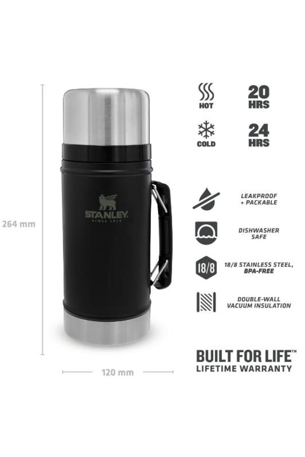 Stanley Siyah The Legendary Classic Food Jar 0.94l / 1.0qt 24 saat Yemek Paslanmaz Çelik 0,94 L 1007937004S